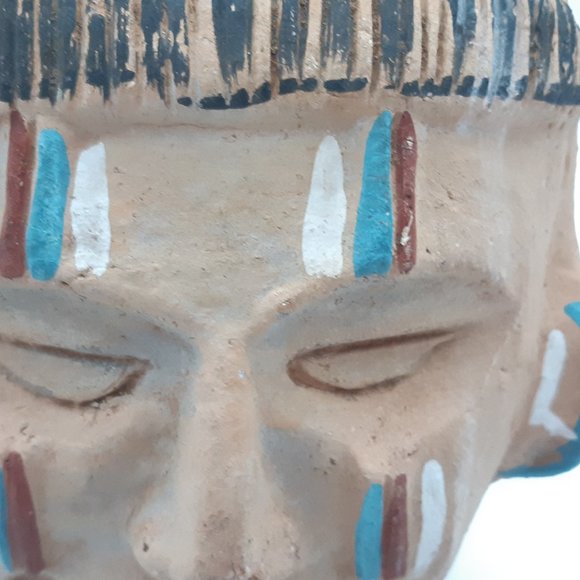 Terracotta Mayan Head Bust of the God Kukulkan - Picture 9 of 11